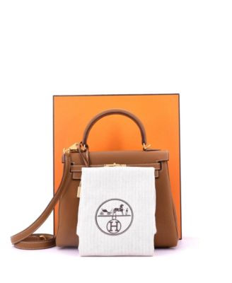Kelly 25 Handbag Brown Togo with Gold Hardware