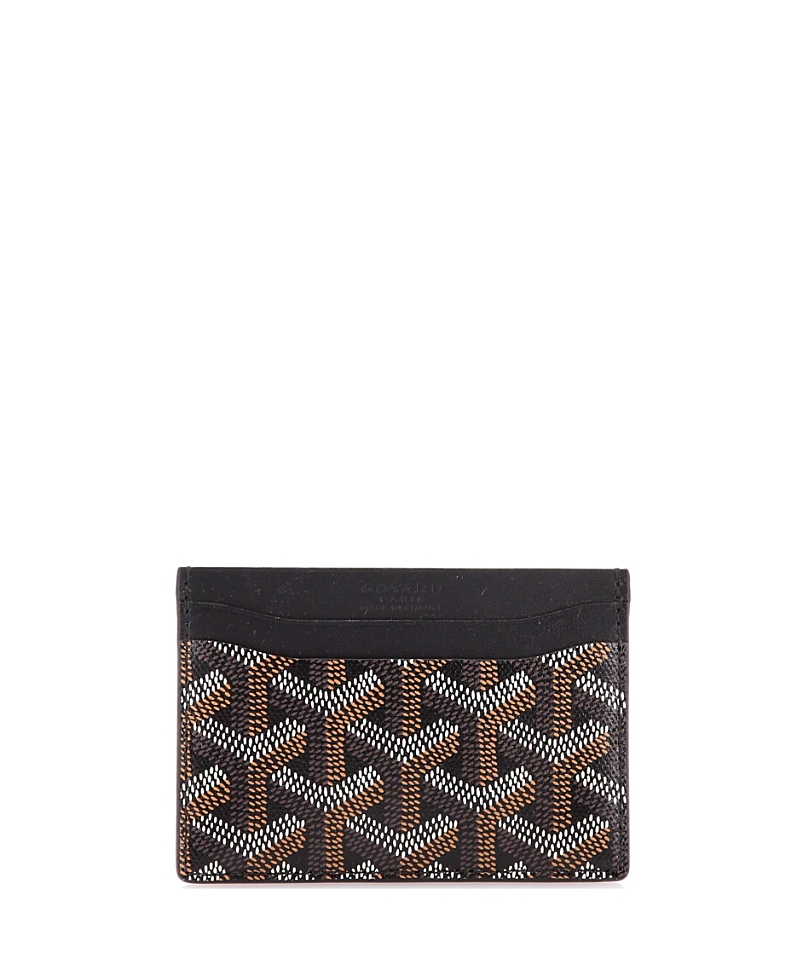 Pre-owned Pre-owned Goyard Goyard Saint Sulpice Card Holder Coated Canvas In Black