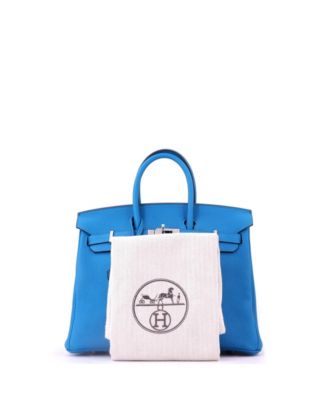 Birkin 25 Handbag Blue Togo with Palladium Hardware