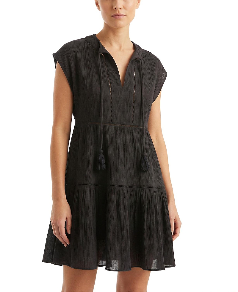 Change of Scenery Gari Cotton Cover-Up Cap Sleeve Dress