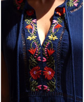  Gari Cotton Cover-Up Cap Sleeve Dress