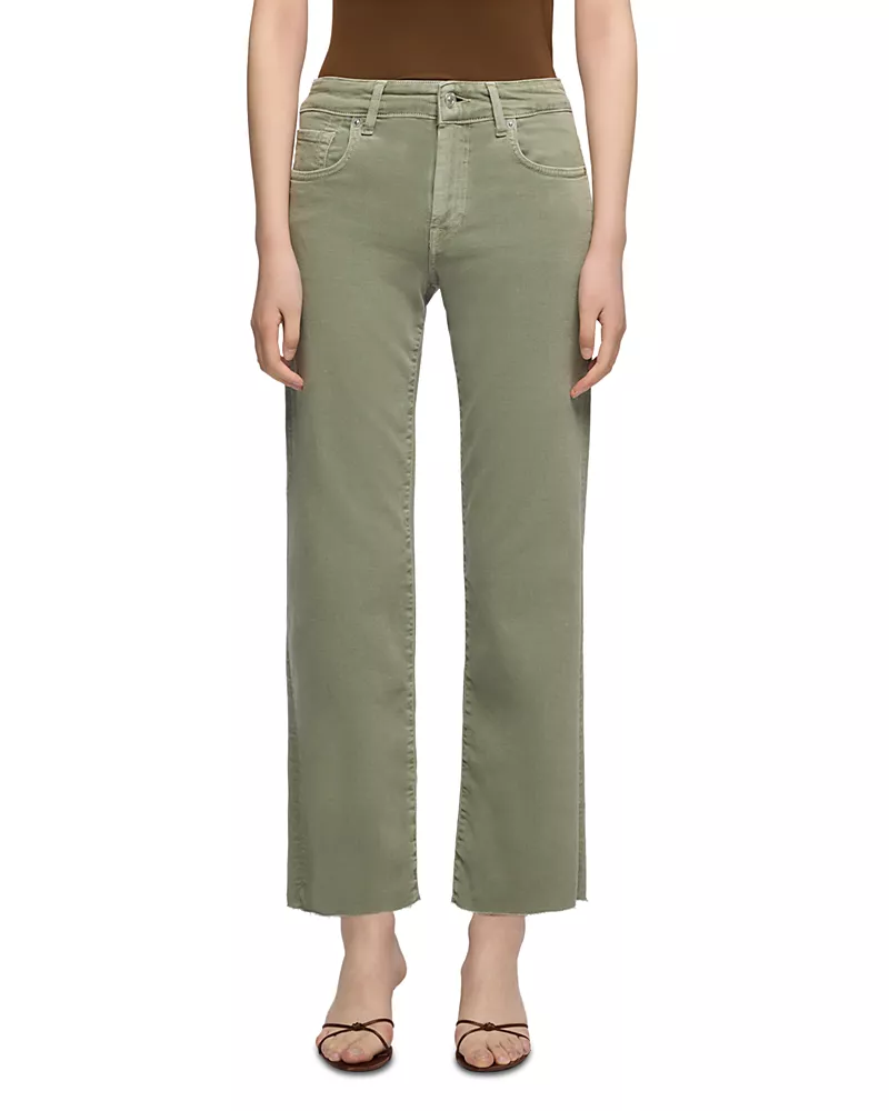 7 For All Mankind Calie Ankle Straight Jeans in Army