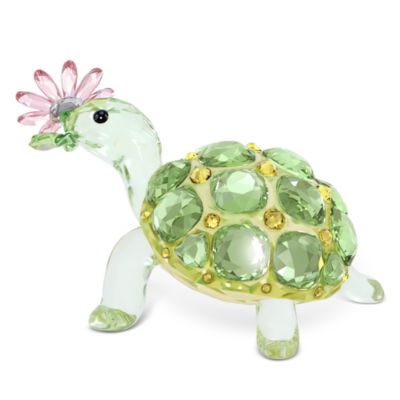 Idyllia Collection Tortoise and Daisy Crystal Figurine