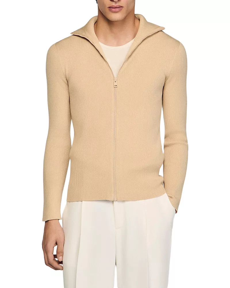 Sandro Zip Knitted Cardigan