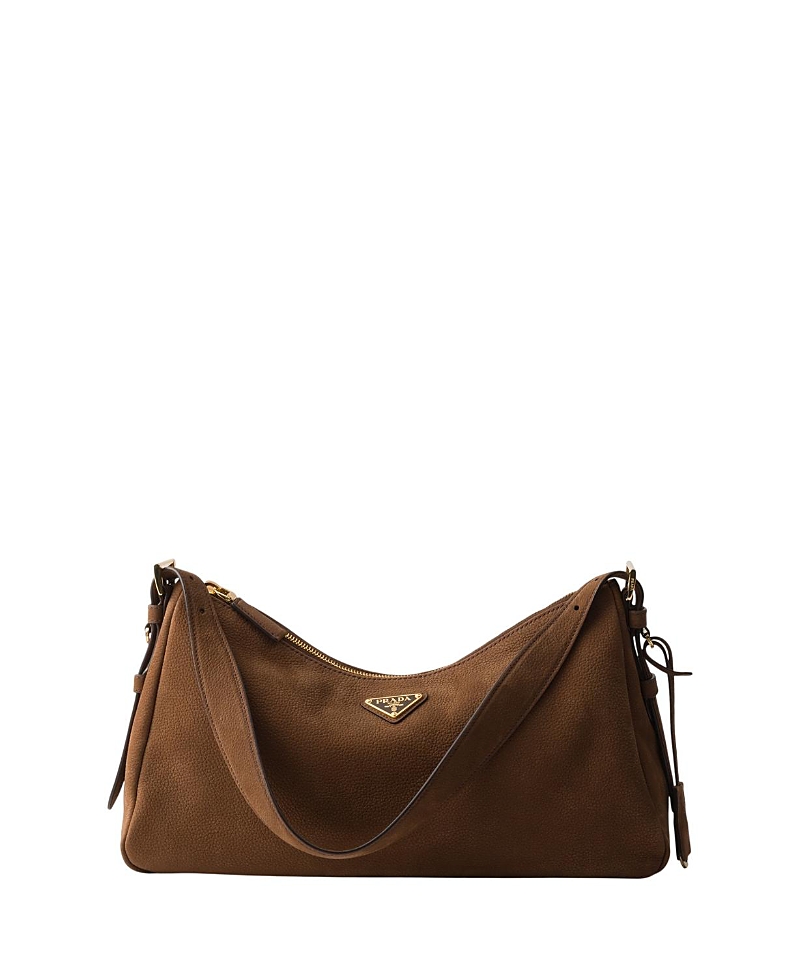 Prada Aimee Large Nubuck Leather Shoulder Bag