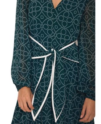  Women's Print Tie Maxi Dress