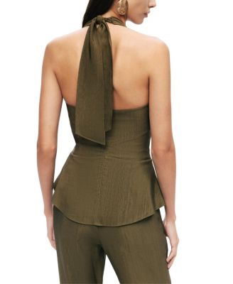 Halter Neck Peplum Top