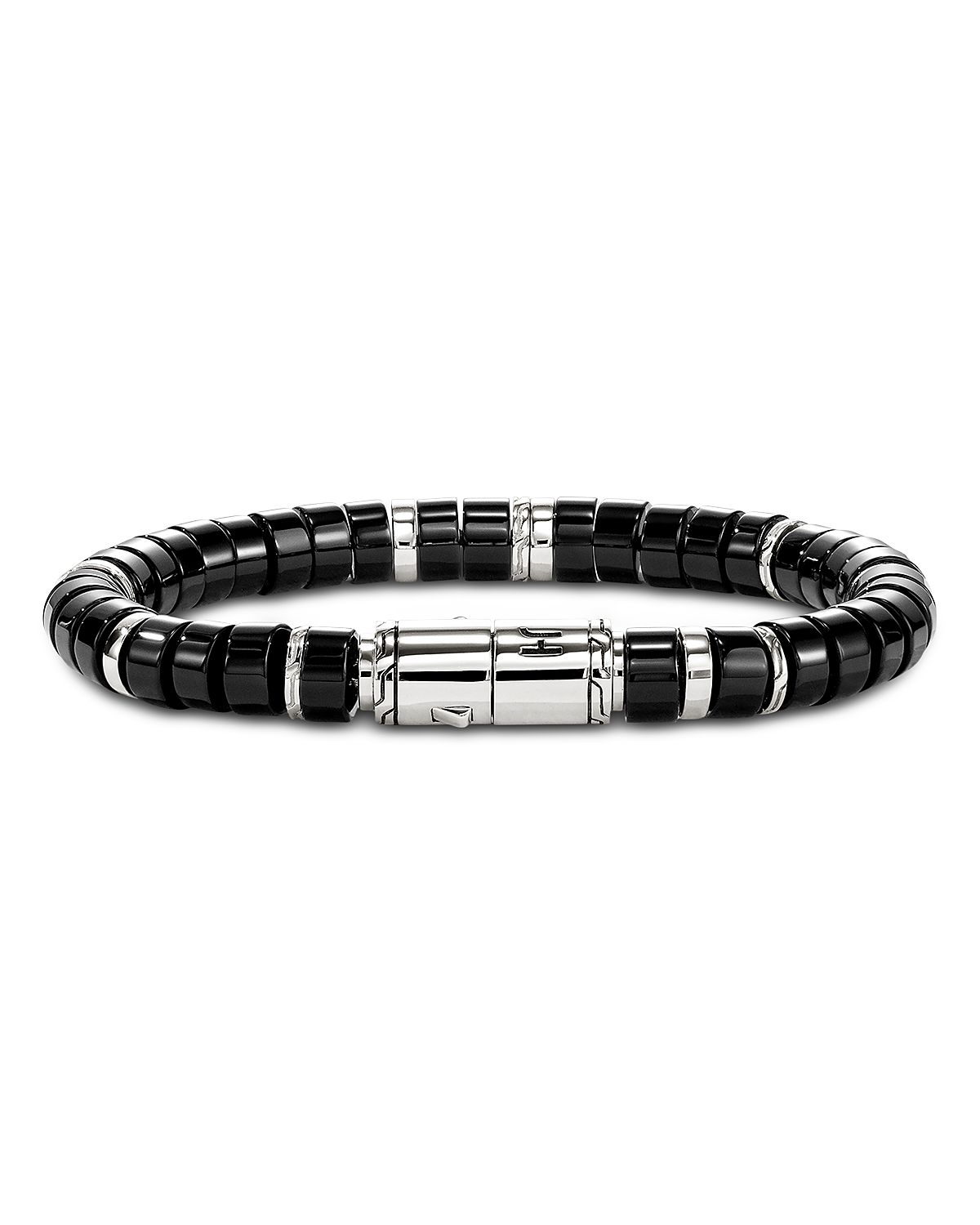 John Hardy Sterling Silver Heishi Onyx Bead Bracelet