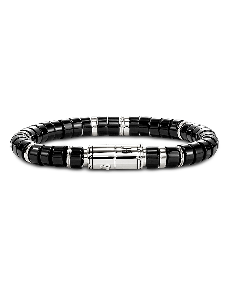 John Hardy Sterling Silver Heishi Onyx Bead Bracelet