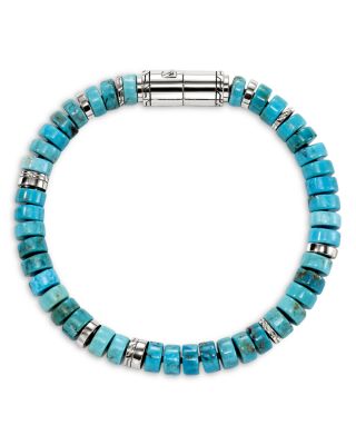 Sterling Silver Heishi Turquoise Bead Bracelet