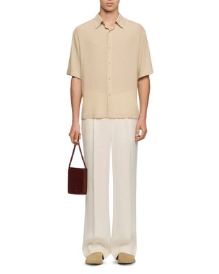 Pleated Shark Collar Shirt