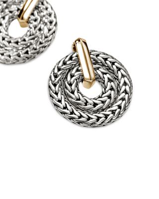 14K Yellow Gold & Sterling Silver Icon Woven Link Drop Earrings