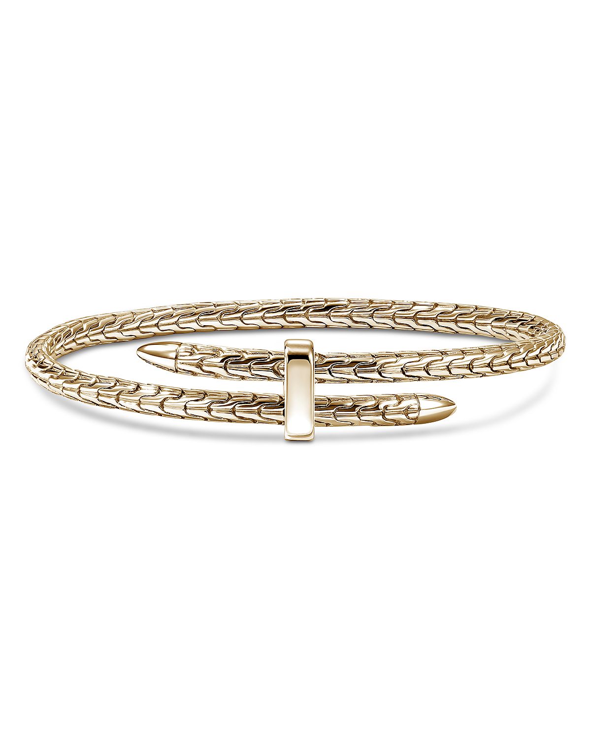 John Hardy 14K Yellow Gold Spear Flex Cuff Bypass Bracelet