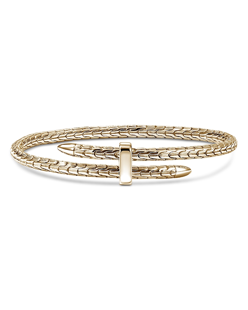 John Hardy 14K Yellow Gold Spear Flex Cuff Bypass Bracelet