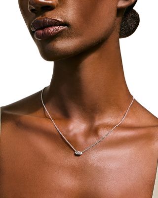 Sterling Silver Icon Diamond Pyramid Pendant Necklace, 16-18"