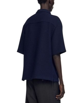 Textured Shark Collar Shirt