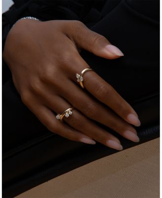 Certified Lab Grown Diamond Mixed Cut Doshi Cluster Ring in 14K Yellow Gold, 0.26 tcw