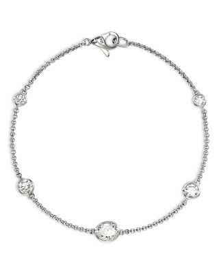 Sterling Silver Lovestruck™ Lab Grown Diamond Bezel Station Chain Bracelet