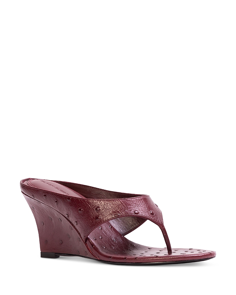 Black Suede Studio Women's Mac 70 Thong Wedge Sandals