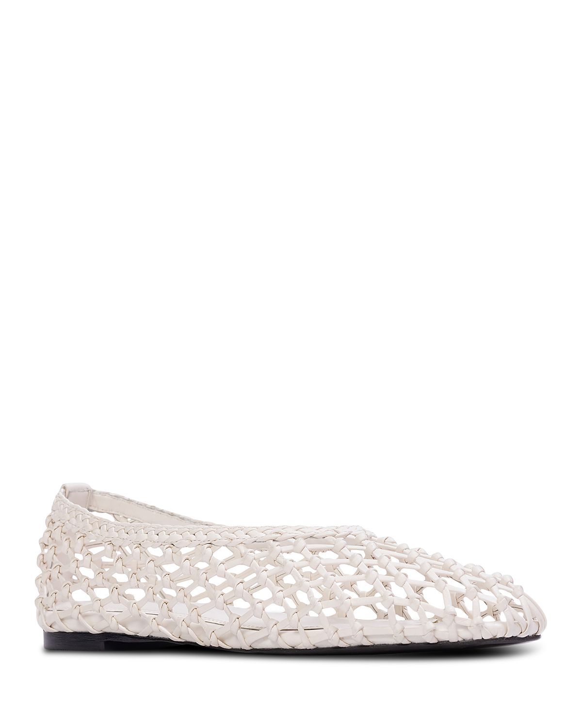 Black Suede Studio Women's Sonia Woven Leather Ballerina Flats