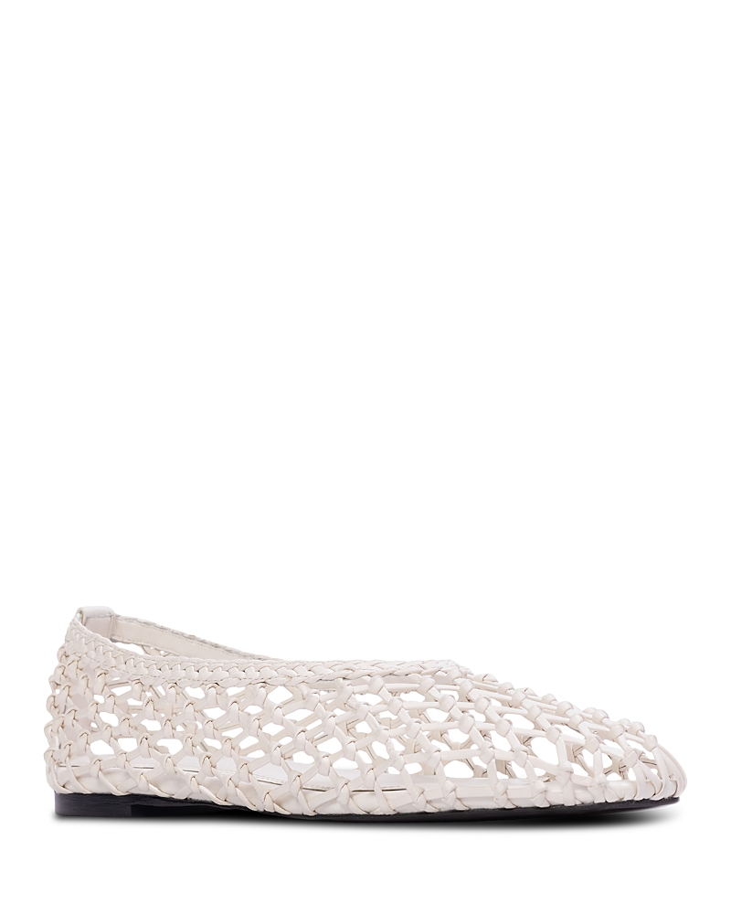 Black Suede Studio Women's Sonia Woven Leather Ballerina Flats