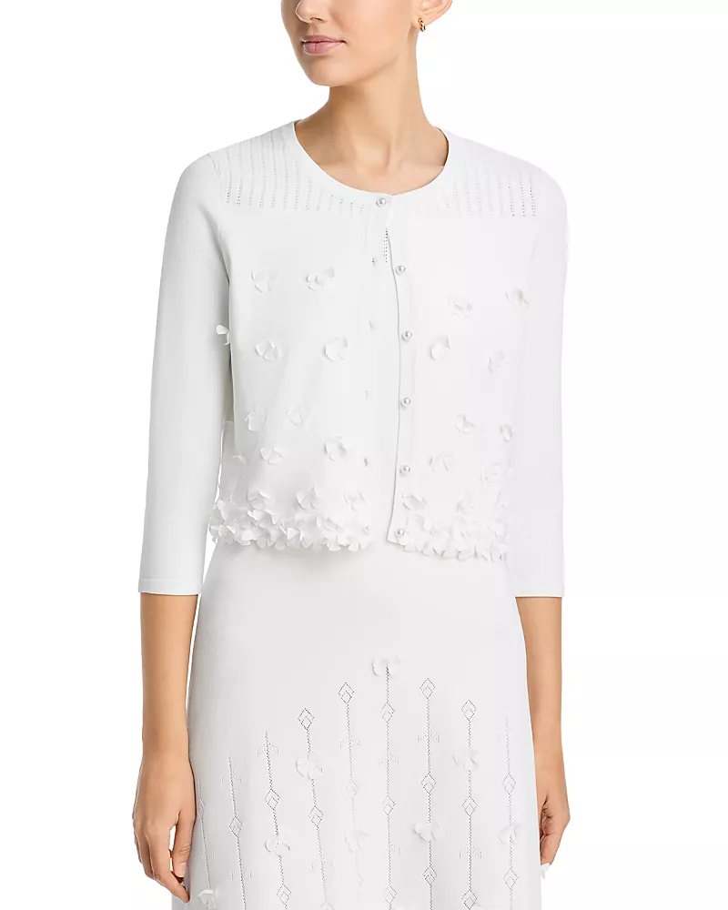 Elie Tahari The Alana 3D Floral Cardigan