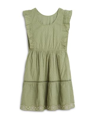 Girls' Embroidered Hem Clip Jacquard Dress - Little Kid, Big Kid