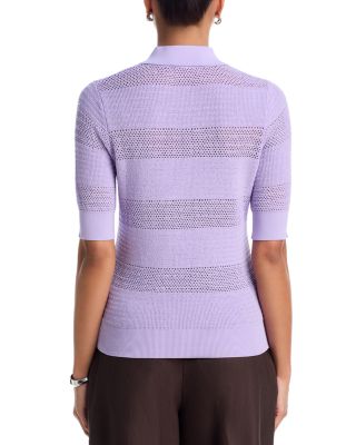 Bow Trim Polo Sweater