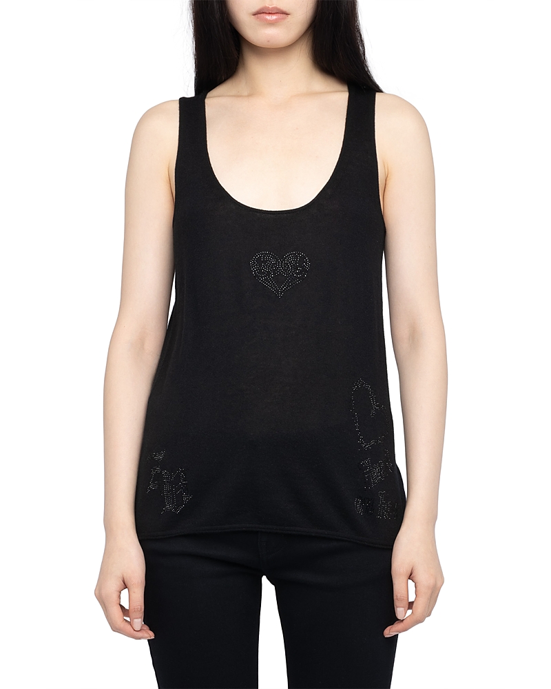 Zadig & Voltaire Lee Cashmere Rhinestone Tank