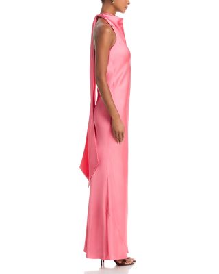 Charmeuse Halter Neck Long Dress - Exclusive
