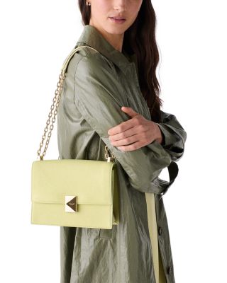 Deco Pebbled Leather Small Chain Shoulder Bag 