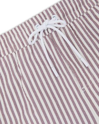 4.9" Seersucker Drawstring Swim Shorts