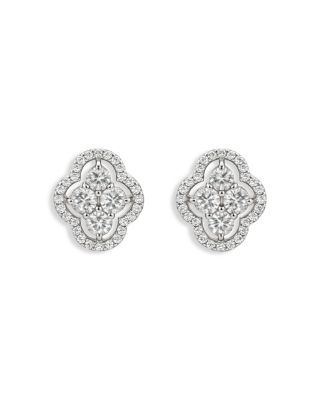 18K White Gold Diamond Maison Stud Earrings