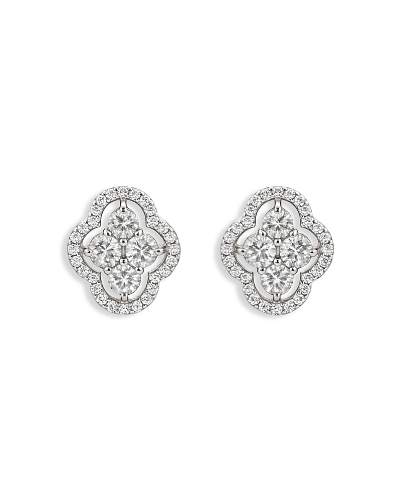 Piranesi 18K White Gold Diamond Maison Stud Earrings