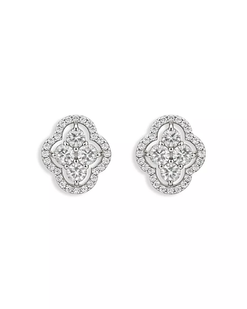 Piranesi 18K White Gold Diamond Maison Stud Earrings
