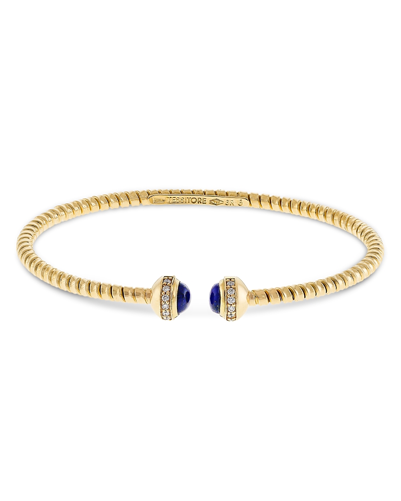 Alberto Milani 18K Yellow Gold Diamond & Lapis Via Giardino Tubogas Small Rope Bracelet