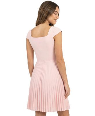  Girls' Cap Sleeve Pleated Dress - Big Kid