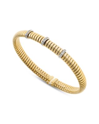 18K Yellow Gold Diamond Via Mercanti Tubogas Bracelet