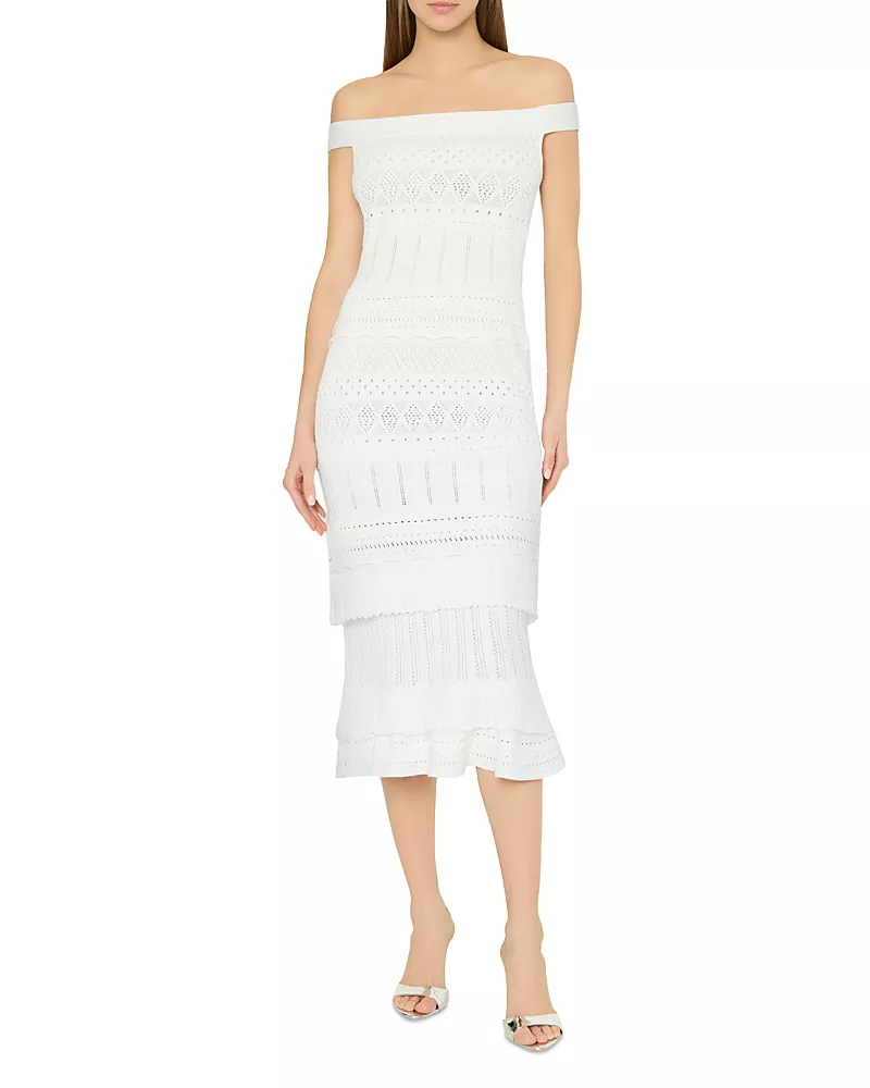 Milly Maven Ruffle Midi Dress