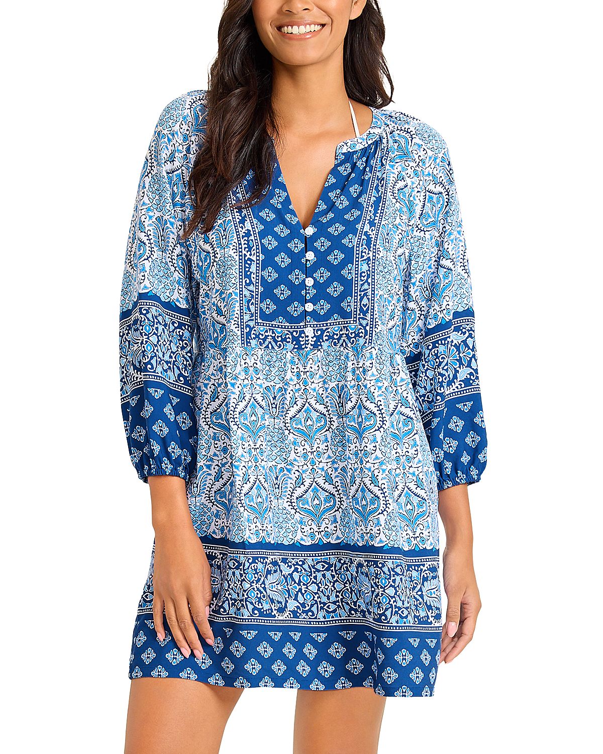 Tommy Bahama Noble Pineapple Short Dress Swim Cover-Up