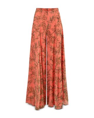 Iris Silk Printed Wide Leg Pants