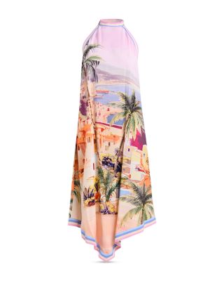 Elise Postcard Print Cover Up Dress