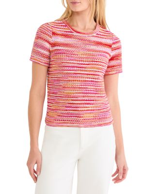 Nic+Zoe Spacedye Tuck Stitch Sweater Tee