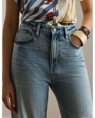 High Rise Barrel Jeans in Blue