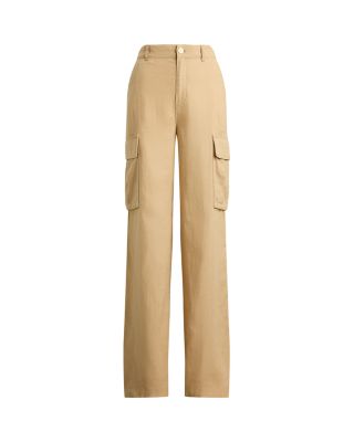 Linen Wide Leg Cargo Pants