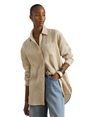 Relaxed Fit Striped Linen Shirt
