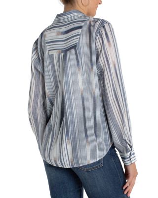 Long Sleeve Button Front Woven Shirt