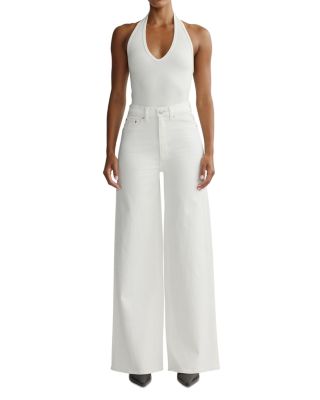 Hepburn High Rise Wide Leg Jeans in Eggshell