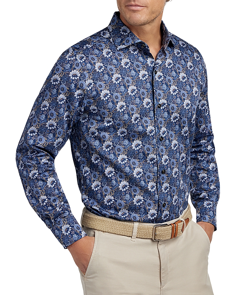 David Donahue Floral Print Shirt