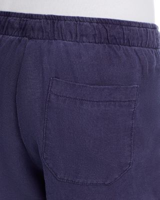 Solid Linen Elastic Waist Shorts - Exclusive